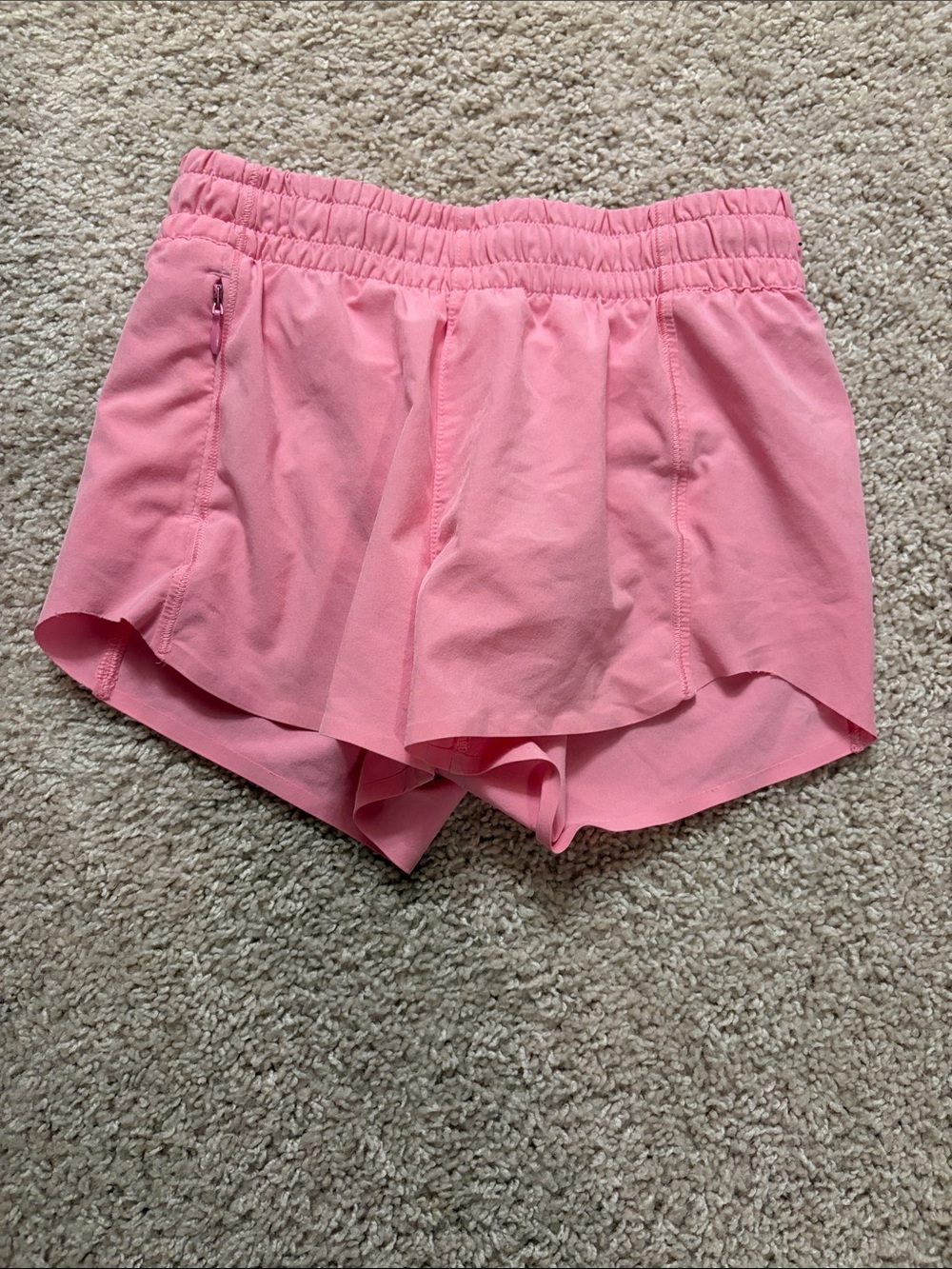 Kids Pink Active Layered Running Shorts